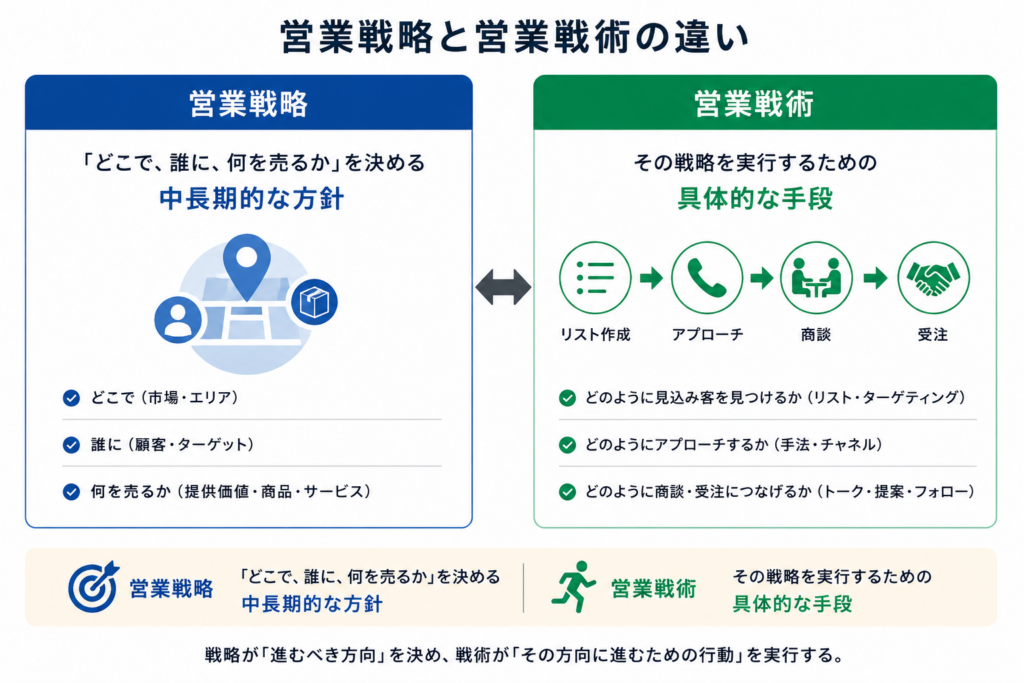 営業戦略と営業戦術の違い
